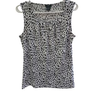 Ann Taylor Black and White Sleeveless Top